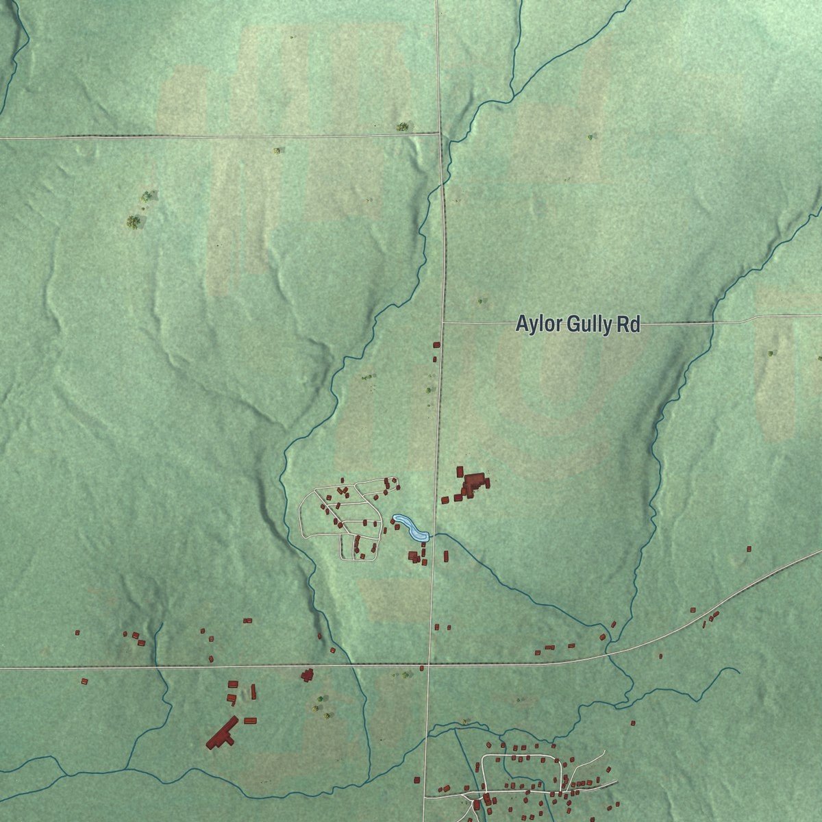 Second close-up of the map of Allen, New York print showing more streets and buildings