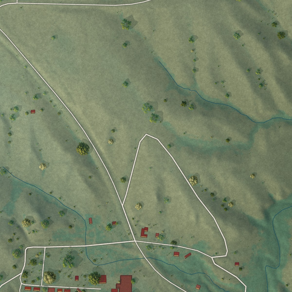 Second close-up of the map of Allen, South Dakota print showing more streets and buildings