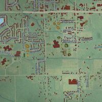 Second close-up of the map of Allendale, Michigan print showing more streets and buildings