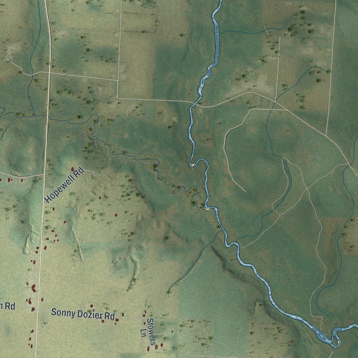 Second close-up of the map of Allentown, Florida print showing more streets and buildings