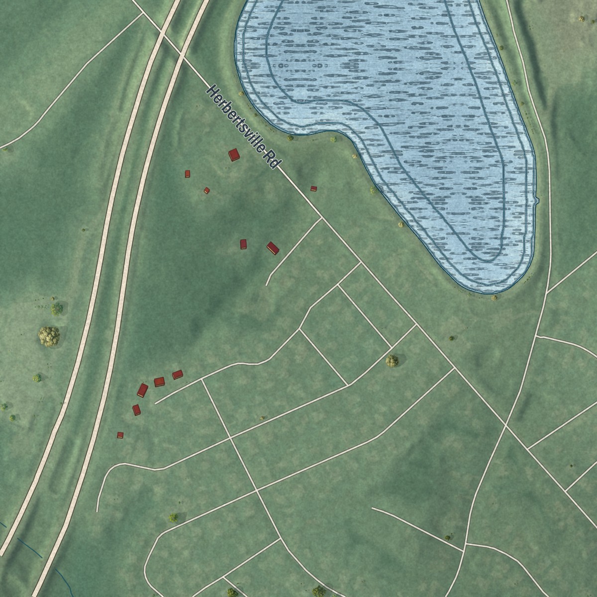 Second close-up of the map of Allenwood, New Jersey print showing more streets and buildings