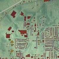 Second close-up of the map of Alliance, Ohio print showing more streets and buildings