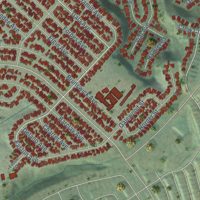 Second close-up of the map of Allied Gardens, California print showing more streets and buildings