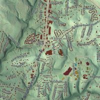 Second close-up of the map of Allison Park, Pennsylvania print showing more streets and buildings