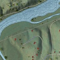 Second close-up of the map of Allisonia, Virginia print showing more streets and buildings