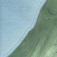 Second close-up of the map of Allouez, Michigan print showing more streets and buildings