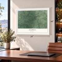 Alloway, New Jersey map, 18 x 24 inch print in a white frame in a home office