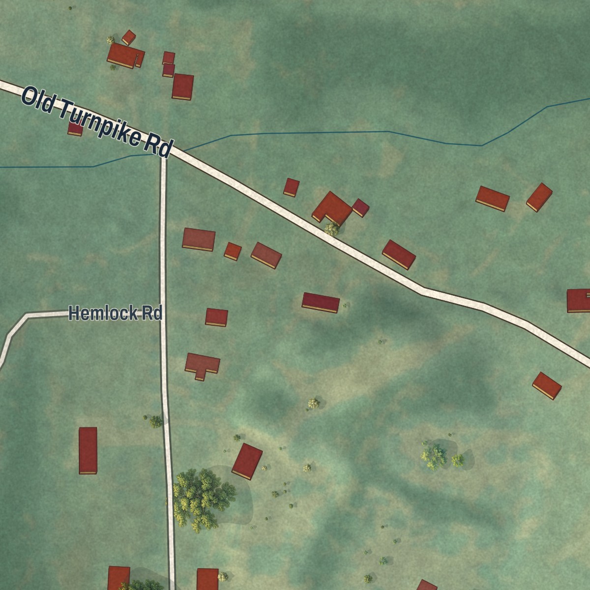 Second close-up of the map of Allport, Pennsylvania print showing more streets and buildings