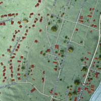 Second close-up of the map of Allyn, Washington print showing more streets and buildings