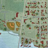 Second close-up of the map of Alma, Nebraska print showing more streets and buildings