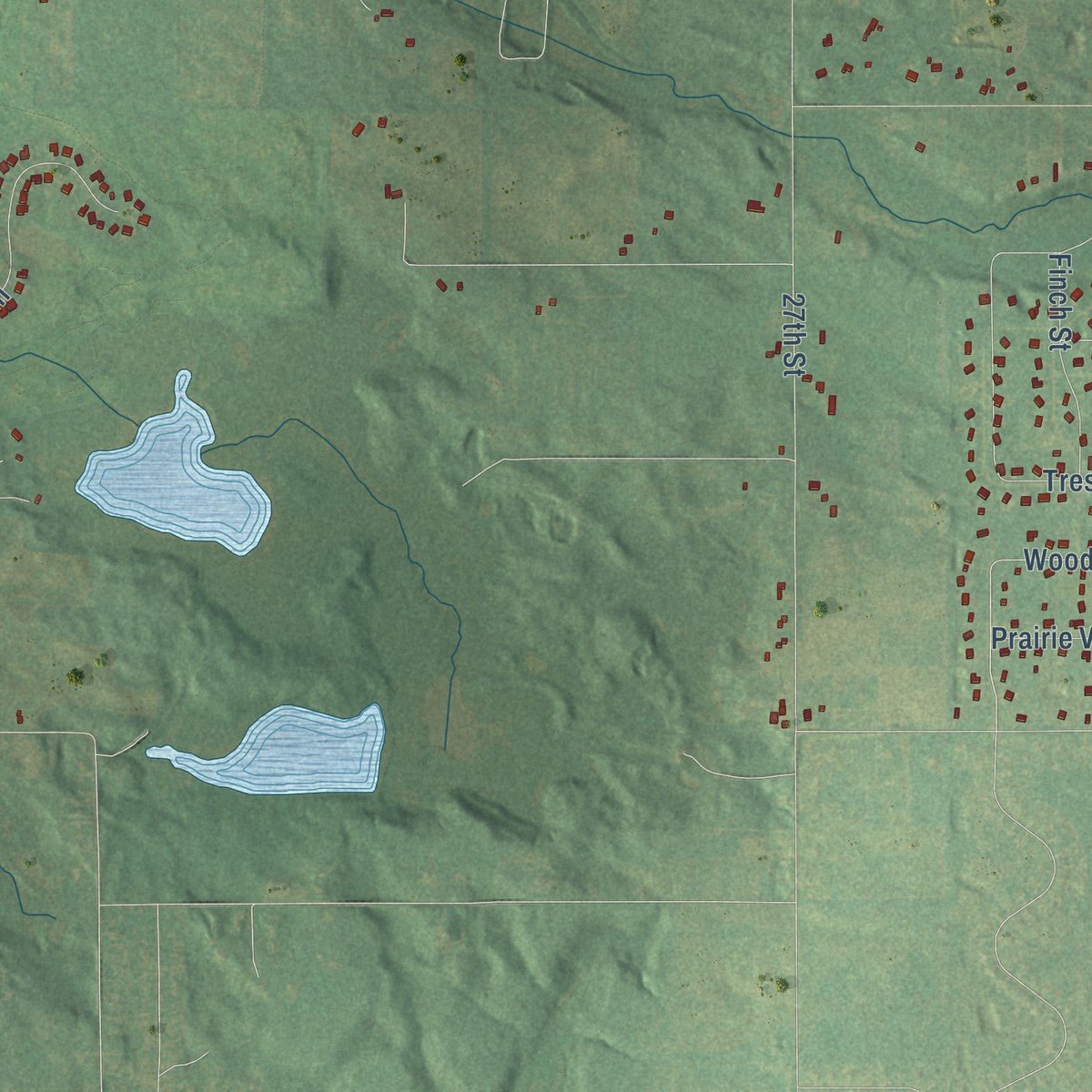Second close-up of the map of Almena, Michigan print showing more streets and buildings