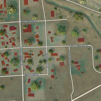 Second close-up of the map of Almira, Washington print showing more streets and buildings