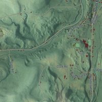 Second close-up of the map of Almond, New York print showing more streets and buildings