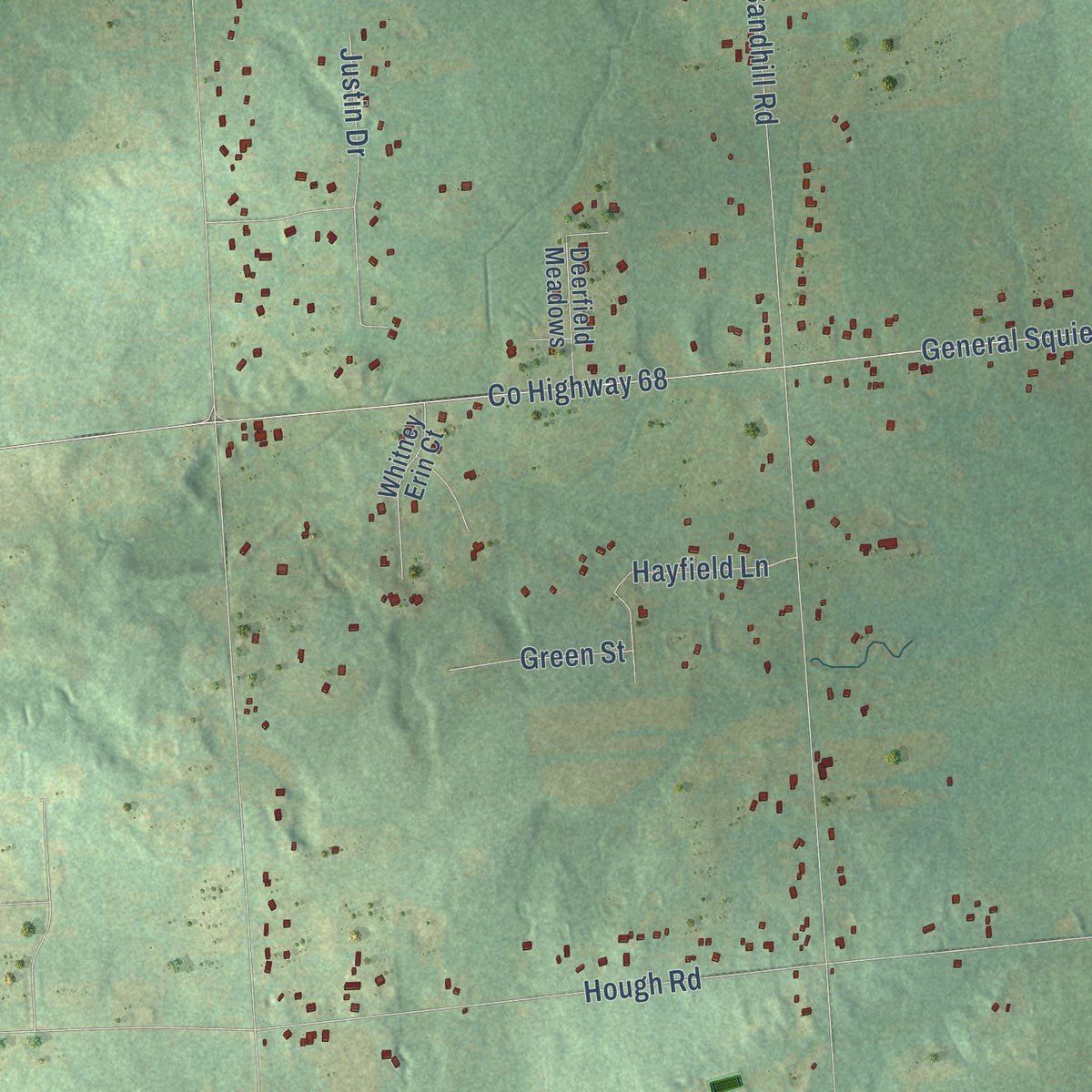 Second close-up of the map of Almont, Lapeer County, Michigan print showing more streets and buildings