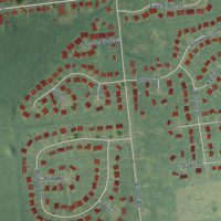 Second close-up of the map of Almont, Michigan print showing more streets and buildings