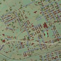 Second close-up of the map of Alpine, Texas print showing more streets and buildings