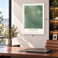 Alsace Manor, Pennsylvania map, 18 x 24 inch print in a white frame in a home office