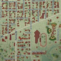 Second close-up of the map of Altamont, Illinois print showing more streets and buildings