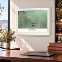 Altamont, Pennsylvania map, 18 x 24 inch print in a white frame in a home office