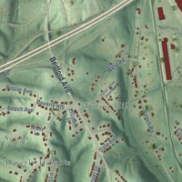 Second close-up of the map of Altavista, Virginia print showing more streets and buildings