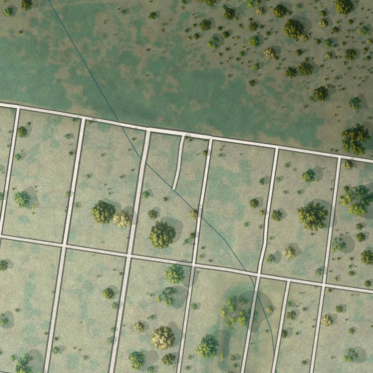 Second close-up of the map of Alto Bonito Heights, Texas print showing more streets and buildings