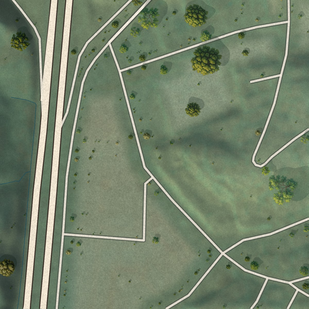 Second close-up of the map of Alto, California print showing more streets and buildings
