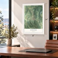 Alto Pass, Illinois map, 18 x 24 inch print in a white frame in a home office