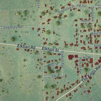 Second close-up of the map of Alto, Texas print showing more streets and buildings