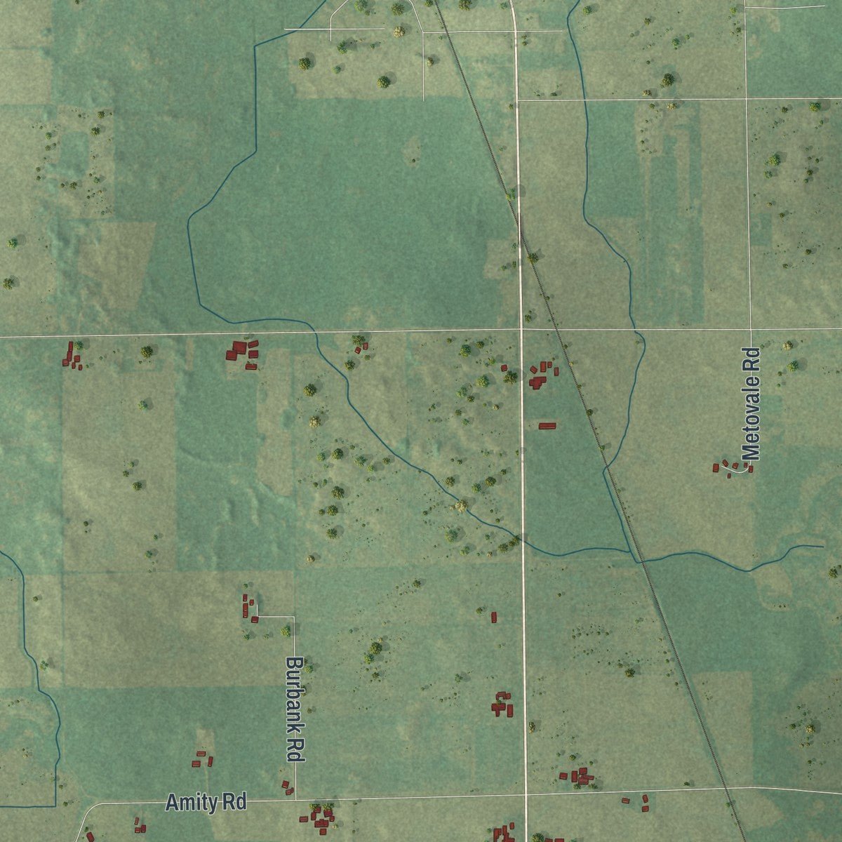 Second close-up of the map of Alto, Wisconsin print showing more streets and buildings