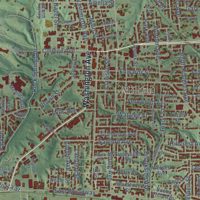 Second close-up of the map of Alton, Illinois print showing more streets and buildings