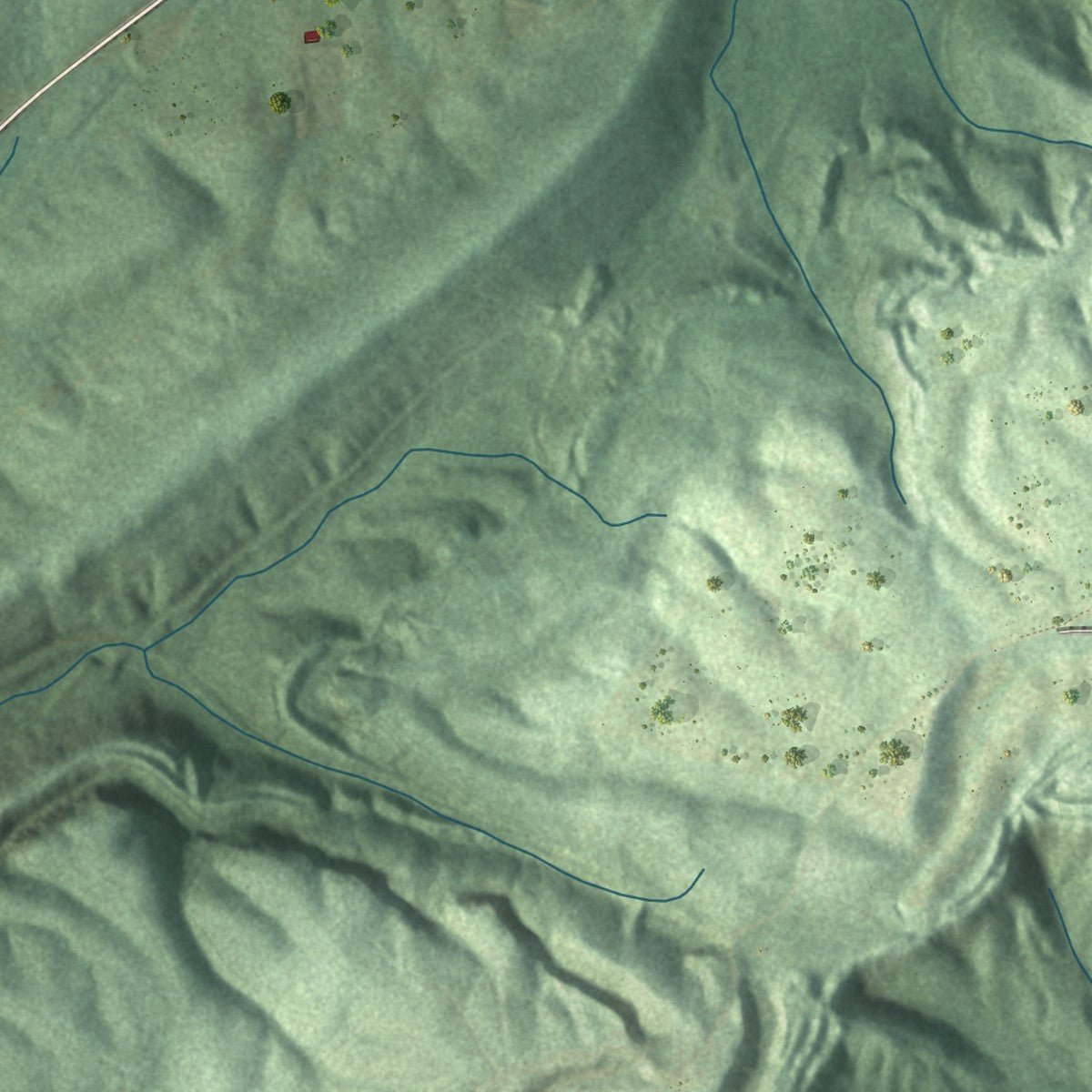 Second close-up of the map of Altoona, Alabama print showing more streets and buildings