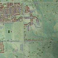 Second close-up of the map of Altoona, Iowa print showing more streets and buildings