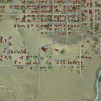 Second close-up of the map of Alturas, California print showing more streets and buildings