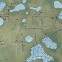 Second close-up of the map of Alturas, Florida print showing more streets and buildings