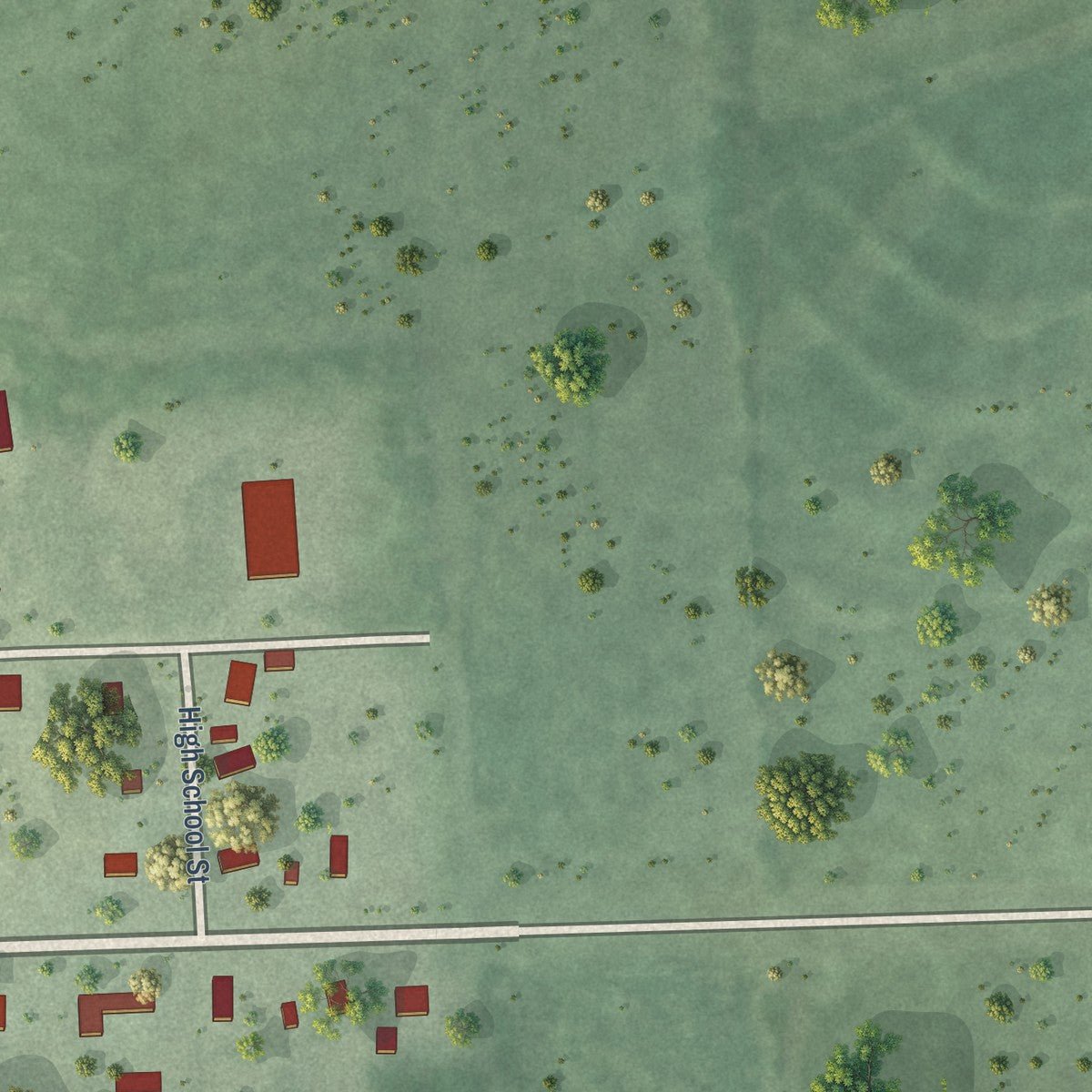 Second close-up of the map of Alvo, Nebraska print showing more streets and buildings