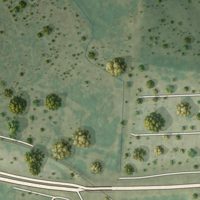 Second close-up of the map of Amada Acres, Texas print showing more streets and buildings