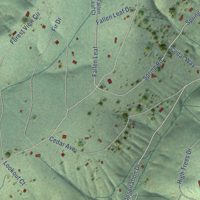 Second close-up of the map of Amador Pines, California print showing more streets and buildings