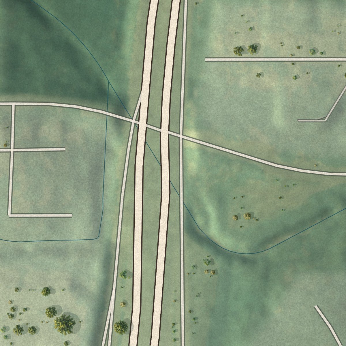Second close-up of the map of Amal Heights, Georgia print showing more streets and buildings