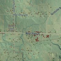 Second close-up of the map of Amber, Michigan print showing more streets and buildings