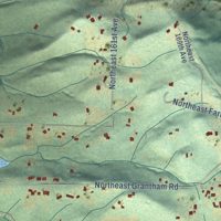 Second close-up of the map of Amboy, Washington print showing more streets and buildings