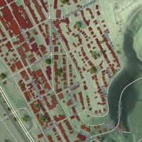 Second close-up of the map of Ambridge, Pennsylvania print showing more streets and buildings