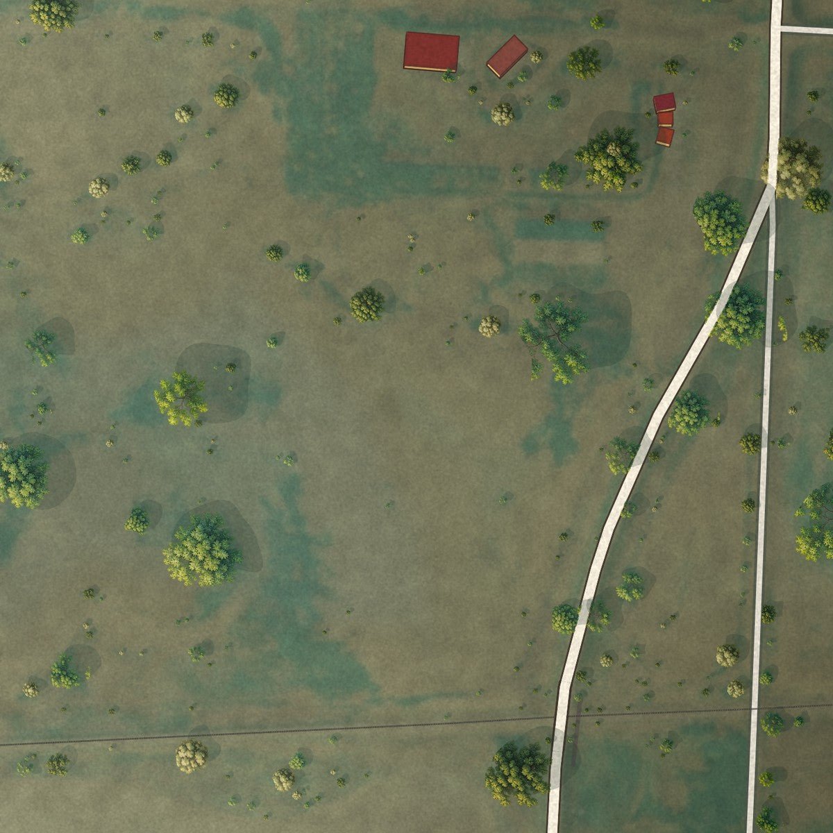 Second close-up of the map of Ambrose, North Dakota print showing more streets and buildings