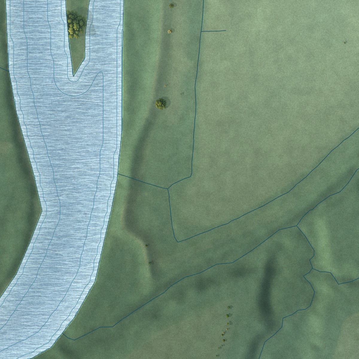 Second close-up of the map of Americus, Indiana print showing more streets and buildings