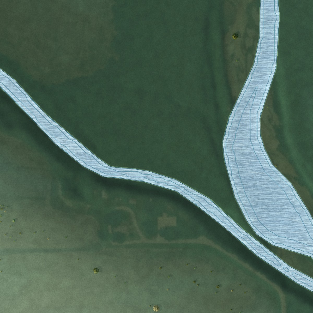 Second close-up of the map of Ames, Kansas print showing more streets and buildings