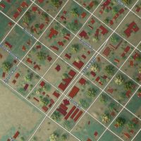 Second close-up of the map of Amherst, Texas print showing more streets and buildings