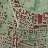Second close-up of the map of Amityville, New York print showing more streets and buildings