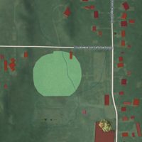 Second close-up of the map of Amo, Indiana print showing more streets and buildings