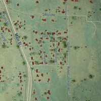 Second close-up of the map of Anacoco, Louisiana print showing more streets and buildings