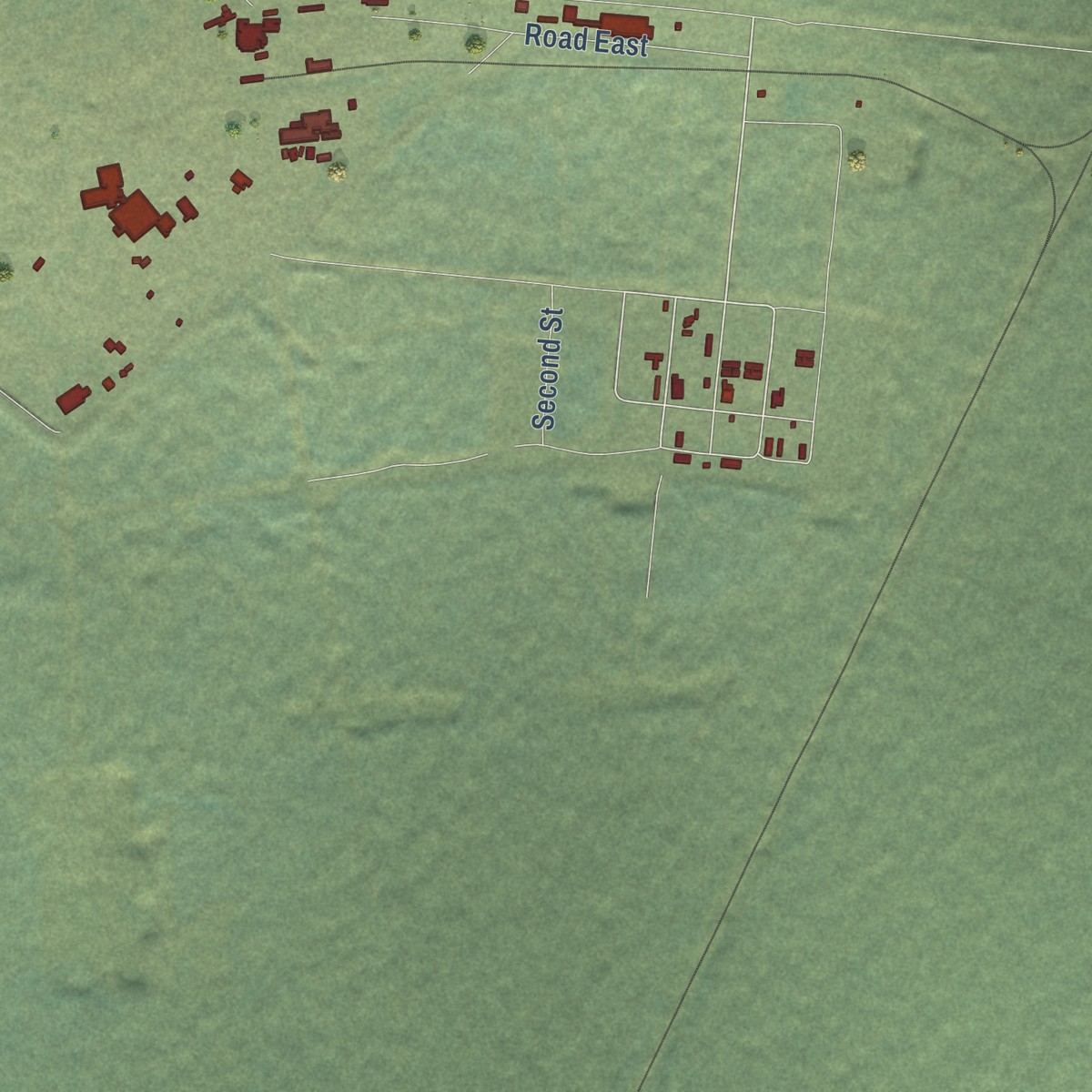 Second close-up of the map of Anderson, Alaska print showing more streets and buildings