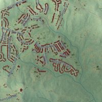 Second close-up of the map of Anderson Creek, North Carolina print showing more streets and buildings